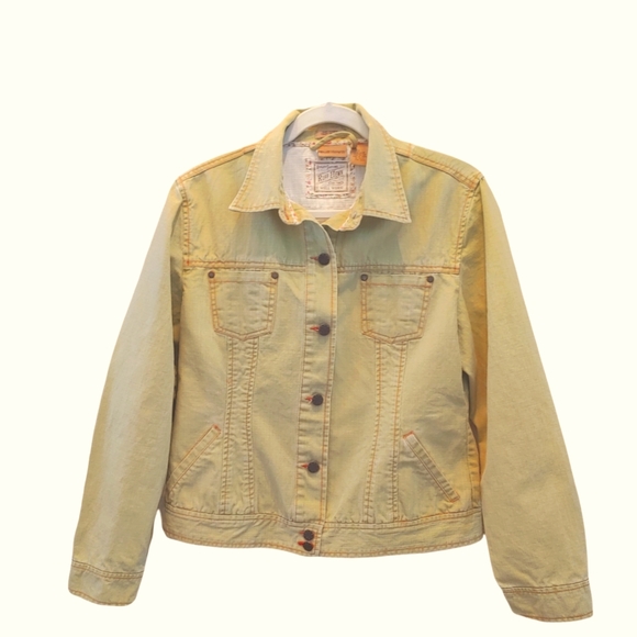 Ruff Hewn women's long sleeve casual jean jacket coats light mint green large - Picture 3 of 12